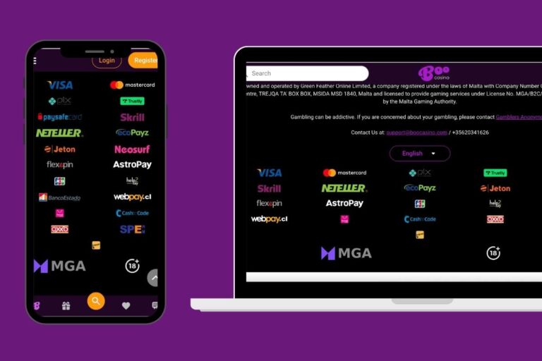 Boocasino Métodos de Pagamento​